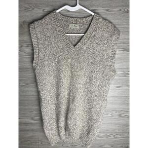 VTG LL Bean Wool blend? Sweater Vest L V Neck Brown  M